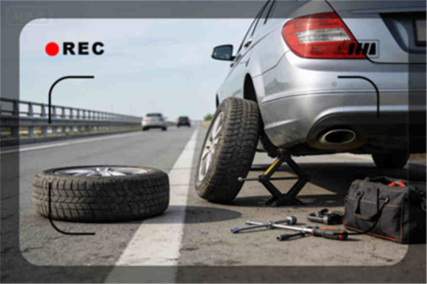 庄河高速公路爆胎-汽车换轮胎